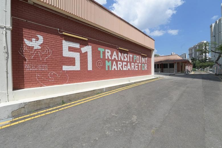 Homeless shelter Transit Point @ Margaret Drive, which opened in March and has space for 74 residents, is currently 95 per cent full. ST FILE PHOTO