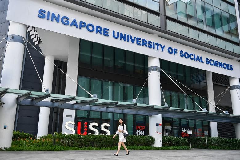 SUSS president Cheong Hee Kiat (above) said the university is in discussions with the Ministry of Education about a new campus, although its location has not been decided. It is now operating on rented premises (right) in Clementi.