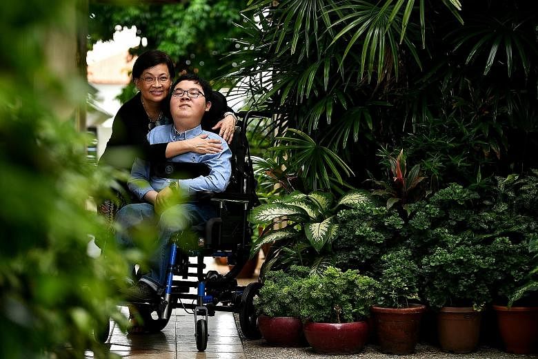 Mr Shalom Lim calls his mother, Mrs Grace Lim, his pillar of strength, saying: "My mum is my rock. Without her, I would have never come this far." Mrs Lim describes her son as a caring and compassionate person, and a child who has brought her "a lot 
