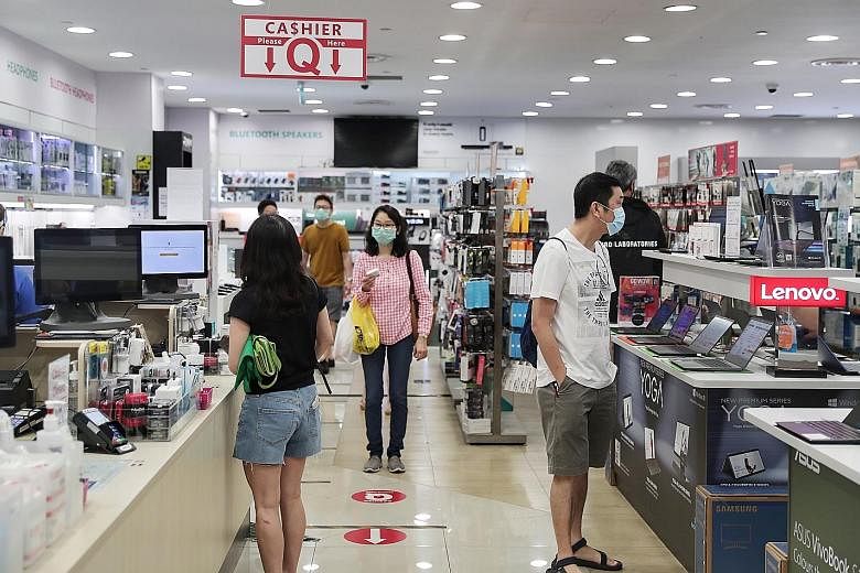 Computer and telecommunications equipment retailers saw a 20.9 per cent year-on-year rise in sales in June, with demand from consumers working from home. Other categories with higher year-on-year sales in June were supermarkets and hypermarkets, up 4