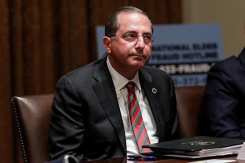 Health and Human Services Secretary Alex Azar's (left) planned visit to Taiwan is not inconsistent with previous US policy, says Secretary of State Mike Pompeo.