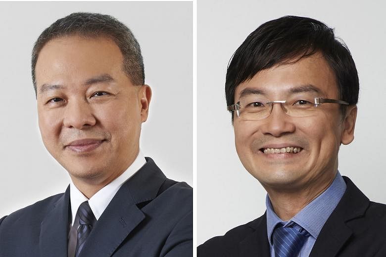Current JTC chief Ng Lang (left) will replace Mr Ngien Hoon Ping at the Land Transport Authority.