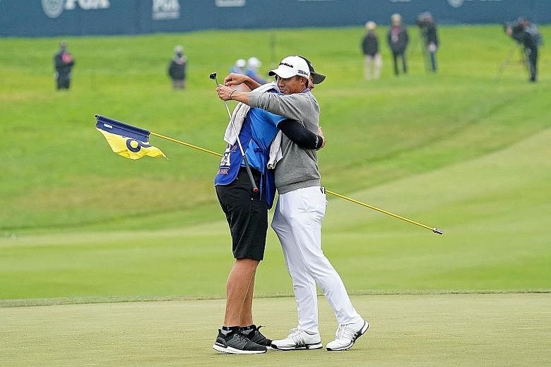 Among America's budding young golfers are (from top) Matthew Wolff, Scottie Scheffler and Cameron Champ. Collin Morikawa hugging his caddie Jonathan Jakovac after winning his first Major, the PGA Championship, at TPC Harding Park.