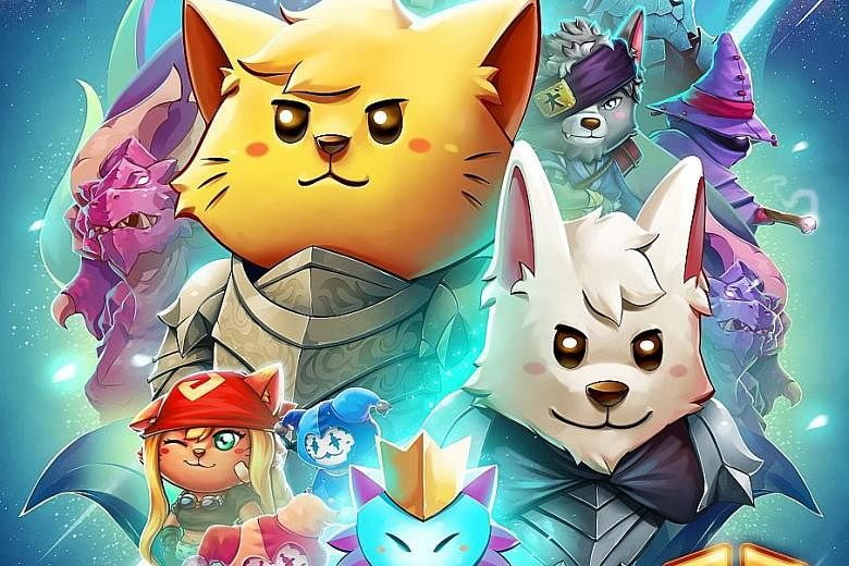 The Gentlebros co-founders (clockwise from far left) Desmond Wong, Leon Ho and Nursyazana Zainal released a free update called The Mew World for Cat Quest II (above) to celebrate the feline franchise's third birthday.