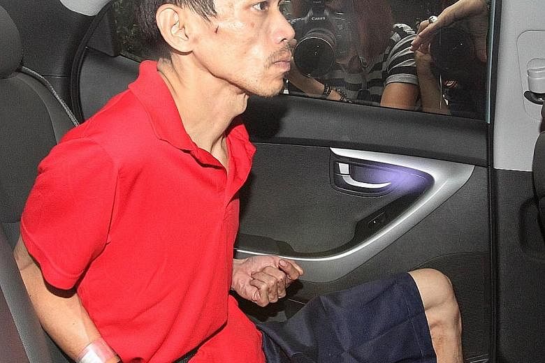 Tan Kok Meng, seen here in 2015, went on trial yesterday on a charge of murder for the death of his father on Nov 13 that year. When he was arrested, he told the police he had used his bare hands to attack his father, that they had a strained relatio