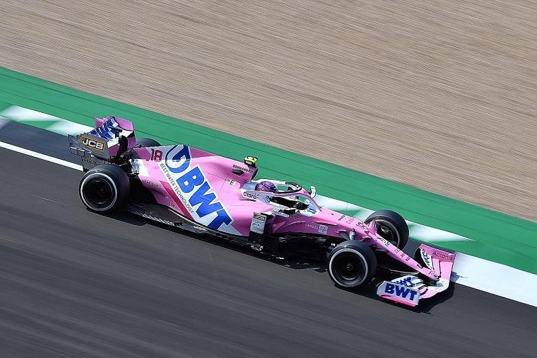 Racing Point's Canadian driver Lance Stroll at Silverstone last Sunday. Ferrari and Renault want a tougher penalty for the team despite a €400,000 fine and a 15-point deduction in the constructors' championship.