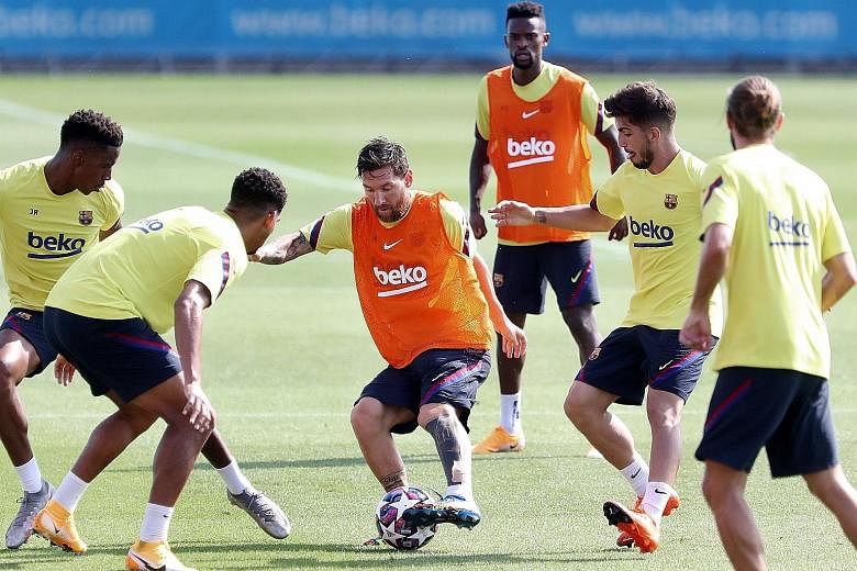 Barcelona captain Lionel Messi at a training session ahead of their Champions League quarter-final clash with Bayern Munich in Lisbon. Germany international Leon Goretzka says it will take a collective effort from Bayern Munich to stop the gifted Arg