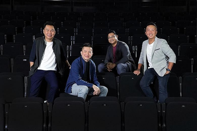 (From left) Derrick Chew, Chong Tze Chien, Adrian Oliveiro and Warren Woon are working on a 360-degree live-stream technology developed by home-grown theatre company Sight Lines Entertainment and tech start-up Xctuality that aims to reproduce the the