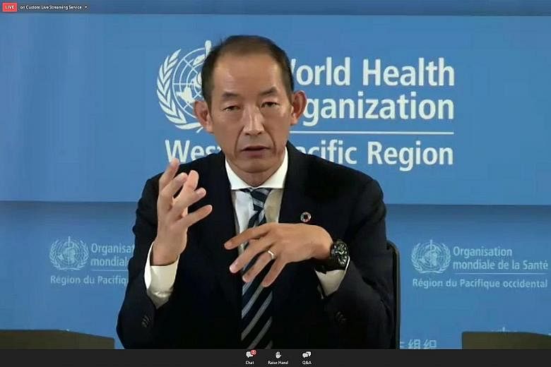 Dr Takeshi Kasai, the World Health Organisation's regional director for the Western Pacific, seen here at a virtual media briefing in May, said yesterday that the direction that the epidemic now takes depends on the actions of governments and people 