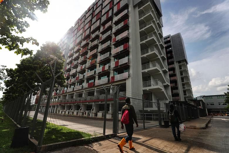 Sungei Tengah Lodge, Singapore's biggest dormitory for foreign workers, was declared Covid-19-free last month. The Ministry of Manpower said it expects an additional 20,000 residents from recently cleared dormitories to soon have the Green AccessCode
