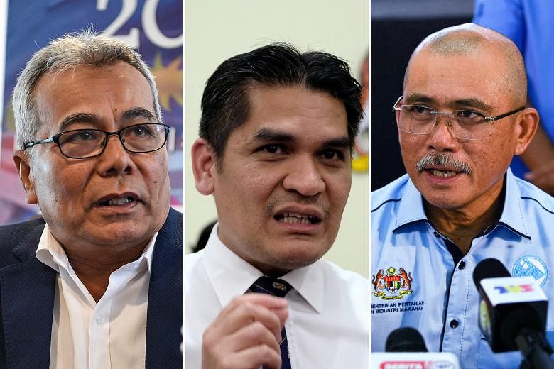(Left, from top) Special Functions Minister Redzuan Yusof, Senior Minister for Education Radzi Jidin, and Agriculture and Food Industry Minister Ronald Kiandee are among seventeen candidates vying for three vice-president posts in Parti Pribumi Bersa