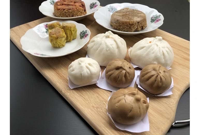 Swee Handmade Pau's offerings include Siew Mai (top left), Chicken Glutinous Rice (top right) and Coffee Pau (below).