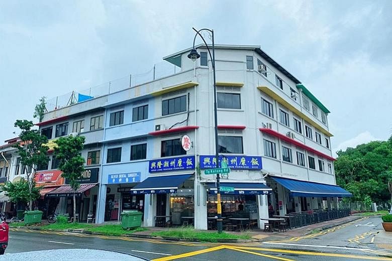The four-storey conservation shophouse at 240 Tanjong Katong Road is fully occupied, with the ground floor leased to an eatery.