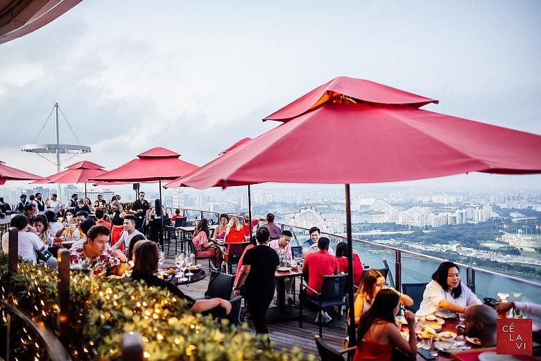 A Sky High Hawker event on Aug 9 at Ce La Vi. The club at Marina Bay Sands has reinvented itself to be able to continue operating at a time when coronavirus restrictions have shuttered nightlife businesses. Ce La Vi now has a casual dining concept ca