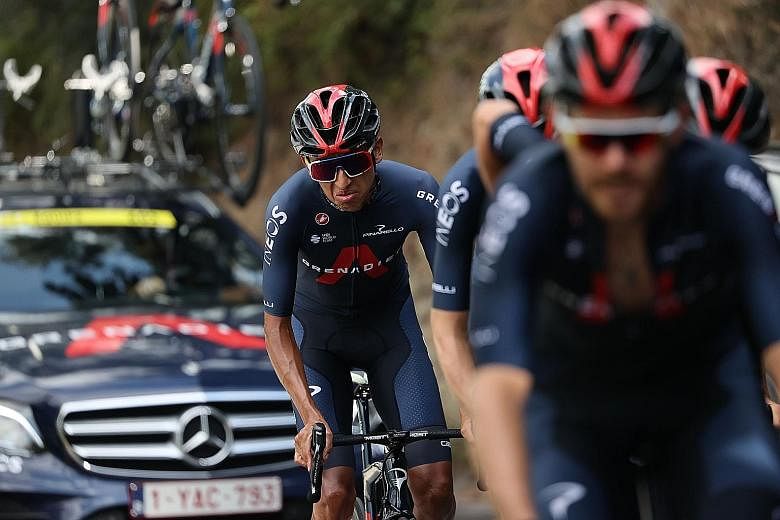 Team Ineos' Egan Bernal in training on Thursday. The Colombian will defend his title as sole captain of Ineos, who axed four-time winner Chris Froome and 2018 champion Geraint Thomas last week. PHOTO: AGENCE FRANCE-PRESSE