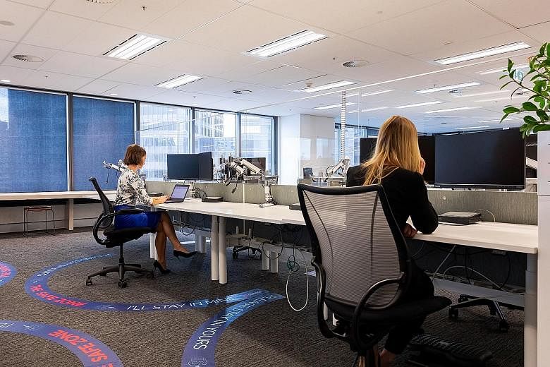 Cushman & Wakefield has pioneered an office concept in Amsterdam and Sydney that aims to uphold social distancing, reduce overall touch points and promote one-way circulation and personal hygiene. Employees work within their own safe zones which are 