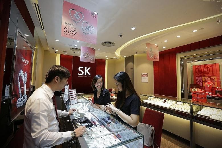 An SK Jewellery outlet in Ion Orchard. The firm's founders said privatising the group will provide them with greater control and management flexibility to respond to changing market conditions and optimise the use of its resources.