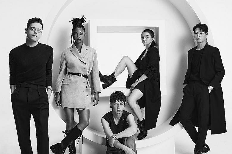 The faces of Pasha de Cartier (from far left) Rami Malek, Willow Smith, Troye Sivan, Maisie Williams and Jackson Wang. The new-generation Pasha de Cartier watch features updates such as the easy changing of straps.