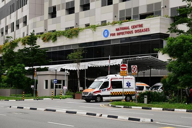 In its fight against Covid-19, the National Centre for Infectious Diseases not only had to expand its capacity quickly but also had to train more staff to cope with the surge in patients. ST FILE PHOTO