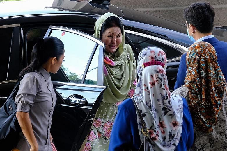 Rosmah Mansor, wife of former Malaysian prime minister Najib Razak, arriving at the Kuala Lumpur High Court yesterday. The court heard that she spent $32,800 a month in 2012 to pay a team of "cyber troopers" to monitor social media content and defend