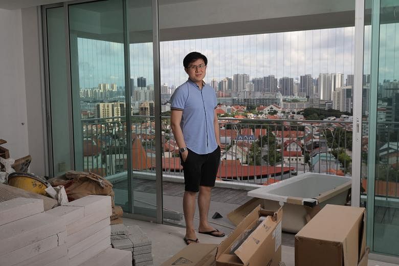 Mr Wong Jing Yean's 120 sq m DBSS unit at Natura Loft in Bishan Street 24 has a balcony and offers a panoramic view of the city skyline. The million-dollar price tag was an "attractive price point" for the 32-year-old, as the unit has double the spac