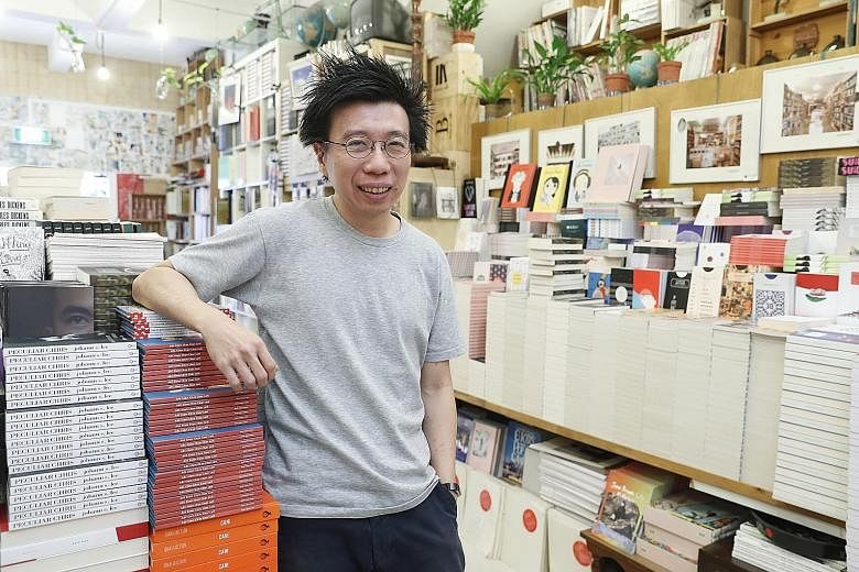 Mr Kenny Leck, who co-founded BooksActually in 2005, said the bookshop's webstore, which was expanded during the circuit breaker, is doing better than the physical store, which has not reopened since the circuit breaker. BUSINESS TIMES FILE PHOTO