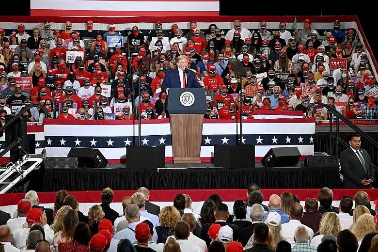 US President Donald Trump unloaded his regular, inaccurate onslaught against former vice-president Joe Biden at the Nevada rally on Sunday, falsely accusing him of waging a "dangerous war on the police".