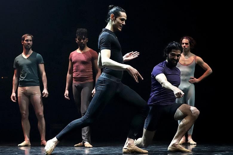 (Left) Uruguayan footballer Edinson Cavani (centre) receiving instructions from professional dancers at the Sodre, Uruguay's National Ballet company. (Left below) Young boys taking part in a ballet class at Uruguay's National School of Dance in Monte