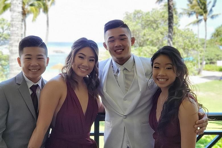 Fighting family (from far left) Adrian, 14, Angela, 24, Christian, 22, and Victoria Lee, 16. Victoria is following the footsteps of world champions Angela and Christian as she joins MMA promotion One Championship. PHOTO: COURTESY OF VICTORIA LEE
