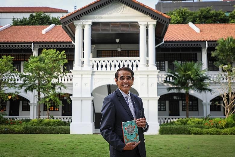 A Life Intertwined (above) by Leslie Danker (left). He is the only employee to have witnessed not one, but two restorations of the Raffles Hotel, from 1989 to 1991 and 2017 to last year. PHOTO: LIANHE ZAOBAO