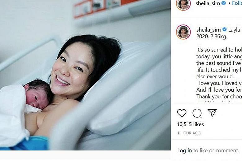 WELCOME TO MOTHERHOOD: Congratulations are in order for Sheila Sim after the home-grown model-actress gave birth to a baby girl yesterday. Sim, who married banker Deon Woo in 2018, disclosed on social media that her daughter's name is Layla Woo and s
