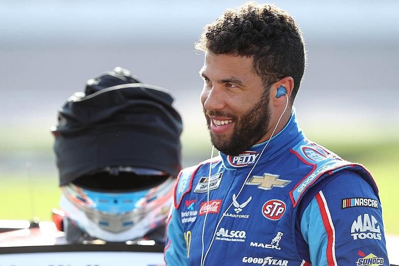 Bubba Wallace, the only black driver in Nascar, will drive for the new team owned by Michael Jordan. PHOTO: AGENCE FRANCE-PRESSE