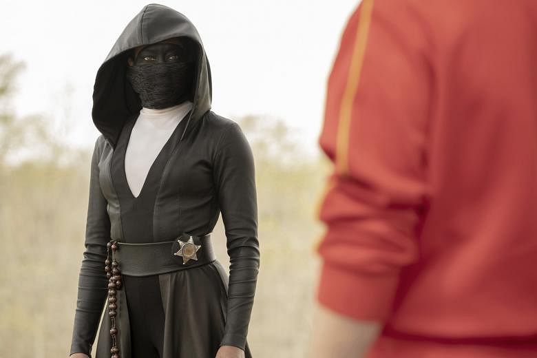 Outstanding Limited Series Award winner Watchmen, starring Regina King (above), is a timely blend of superheroes and political satire that confronts racism in the United States.