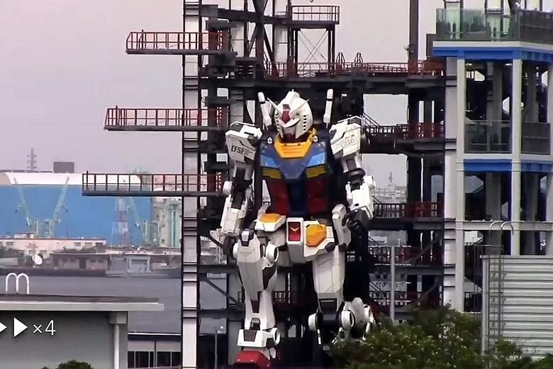 Six years in the making, the 18m-tall robot at Gundam Factory Yokohama took its first steps and gesticulated, as seen in a video posted on Monday. But with the Covid-19 pandemic delaying the tourist attraction's opening, fans will have to wait to vie
