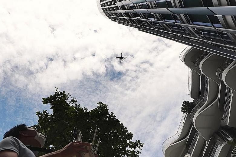 Equipped with high-resolution cameras, drones are used to scan the hospital buildings' exterior and can capture live footage of hard-to-reach areas such as roof gutters, and detect water ponding on rooftops.