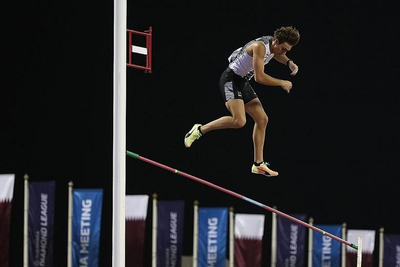 Swedish pole vaulter Armand Duplantis has won all 16 meetings he has featured in this year, the last being Friday's victory at the Doha Diamond League. PHOTO: AGENCE FRANCE-PRESSE