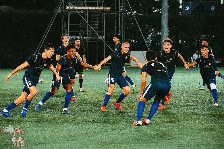 The Young Lions, like the other local teams playing in the Singapore Premier League, were allowed to resume full training on Sept 1. The FAS had initially hoped to restart the league before the end of this month. PHOTO: FB/YGLIONS