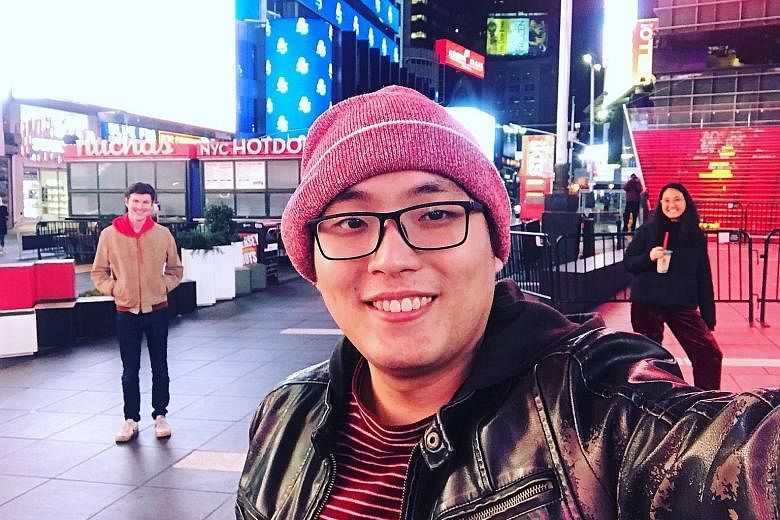 Mr Aaron Kho, who was laid off from his job at a fashion-related e-commerce firm in New York in March, decided to return to Singapore as he felt it was safer here. PHOTO: COURTESY OF AARON KHO