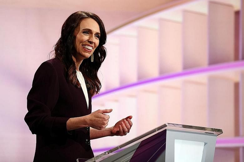 Should the poll findings materialise, New Zealand Prime Minister Jacinda Ardern would govern without relying on any coalition partners. PHOTO: REUTERS
