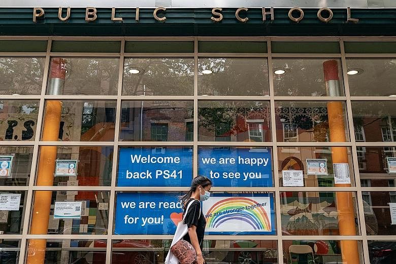 With public schools, like this one in New York's Manhattan borough, set to reopen on Thursday, the authorities warned they would conduct inspections in non-public schools as well, including Jewish schools, as infection rates have spiked among the Ort
