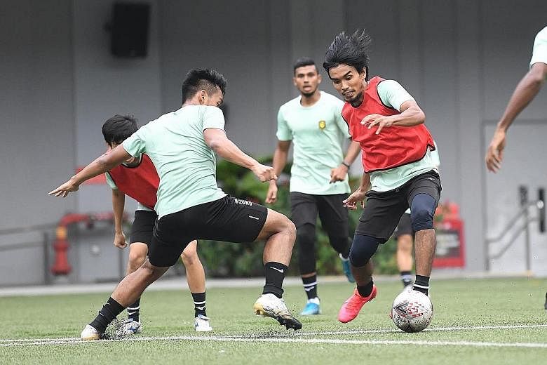 Yasir Hanapi training with his Singapore Premier League team Tampines Rovers, who led the standings before the hiatus in March. The players are desperate to return to competition after months training online during the circuit breaker, and then two m