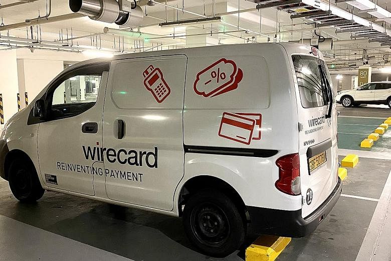 A Wirecard van parked at Mapletree Business City, where Wirecard's Asia-Pacific headquarters are located.