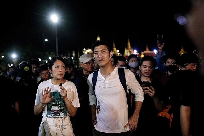 Former leader of Thai opposition Future Forward Party, Mr Thanathorn Juangroongruangkit, attending a pro-democracy rally in Bangkok last month. He has been banned from politics for 10 years. PHOTO: AGENCE FRANCE-PRESSE