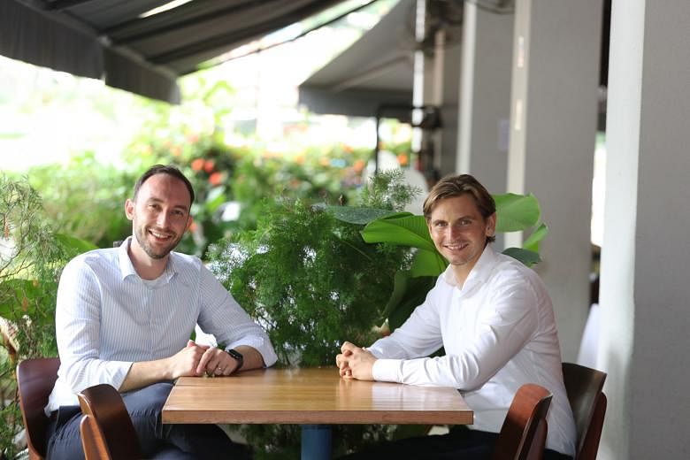 Co-founders of plant-based meat alternative firm Next Gen, Mr Andre Menezes (left) and Mr Timo Recker. Mr Menezes cited Singapore's conducive business environment, its budding agri-food ecosystem and large pool of chefs across different cuisines as r