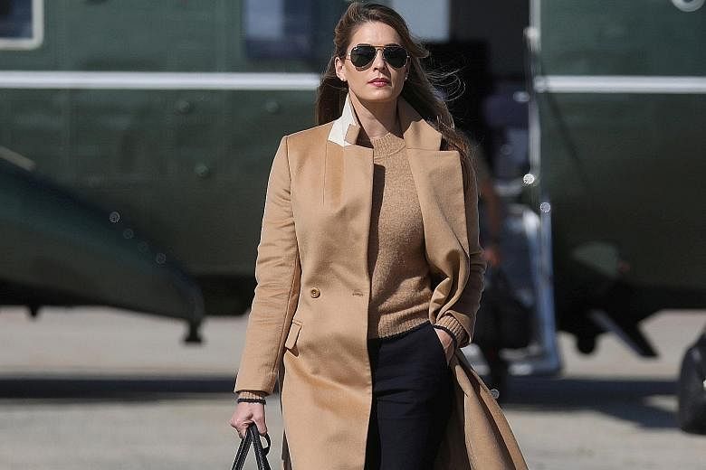 Ms Hope Hicks (above), one of Mr Donald Trump's closest aides, received the diagnosis after she began experiencing symptoms on Wednesday while attending the President's rally in Minnesota.