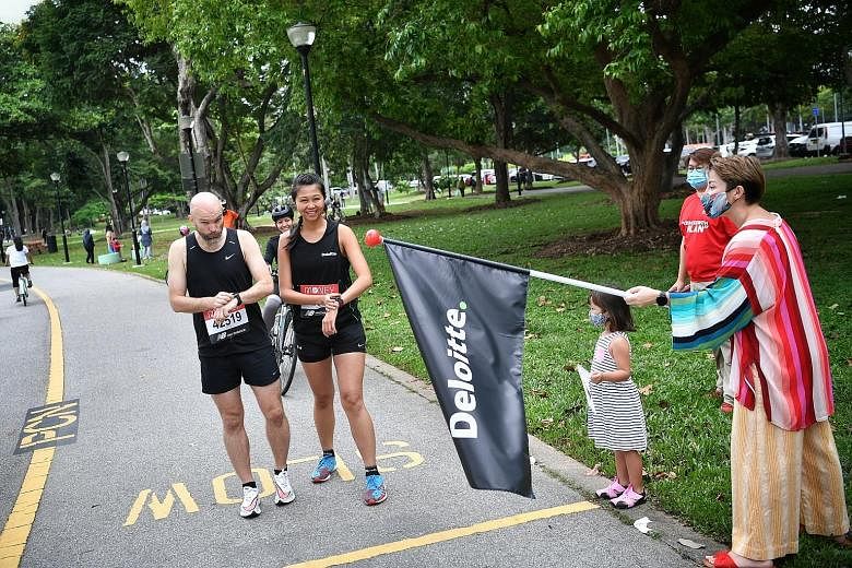 Instead of making his way through the streets of the British capital in the London Marathon, James Walton, sports business group leader and clients and markets leader for Deloitte South-east Asia, completed the 42.195km route at East Coast Park with 
