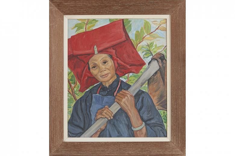 The Sam Sui Worker (above) by Georgette ?Chen sold for HK$2.75 million (S$482,409), twice its pre-sale estimate. Other Singapore artists who sold well at the auction included Chen Wen Hsi and Tan Choh Tee.