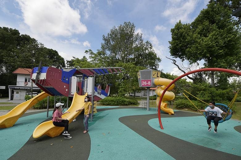 A specially designed aerospace-themed playground for children (above) pays homage to Seletar's aviation roots.