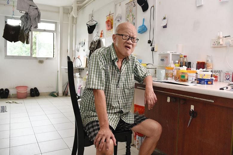 Mr Koh Phee Kai, who lives in a one-room flat, has been on the Long-Term Assistance scheme since 2016. He receives $418 a month. He applied for financial aid after being retrenched from his security guard job. 