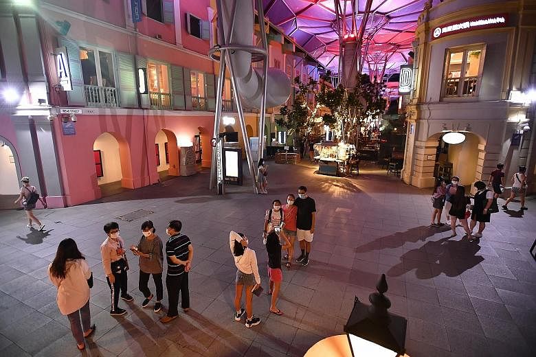 People visiting Clarke Quay in August. The Government is finalising a set of measures to support nightlife businesses, which will be announced next week.